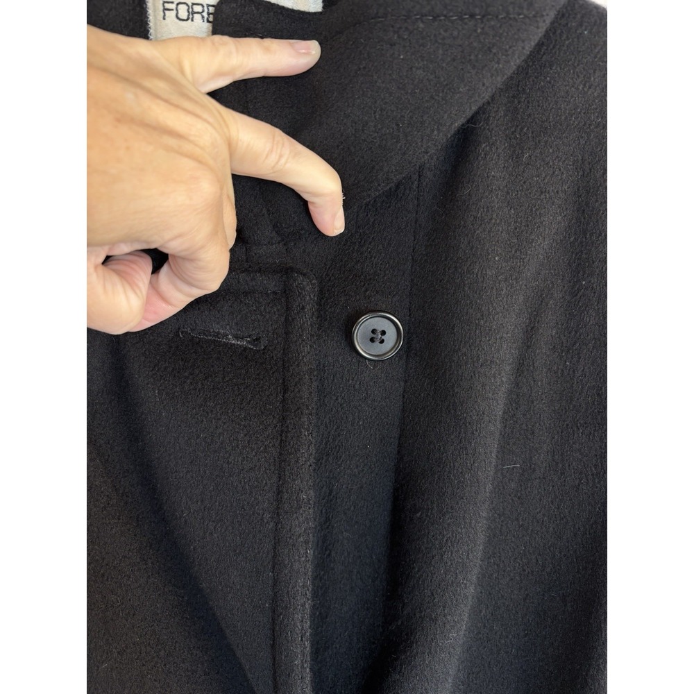 Vintage Pea Coat Forecaster of Boston Size L Black Wool Blend Double Breasted - Picture 10 of 14